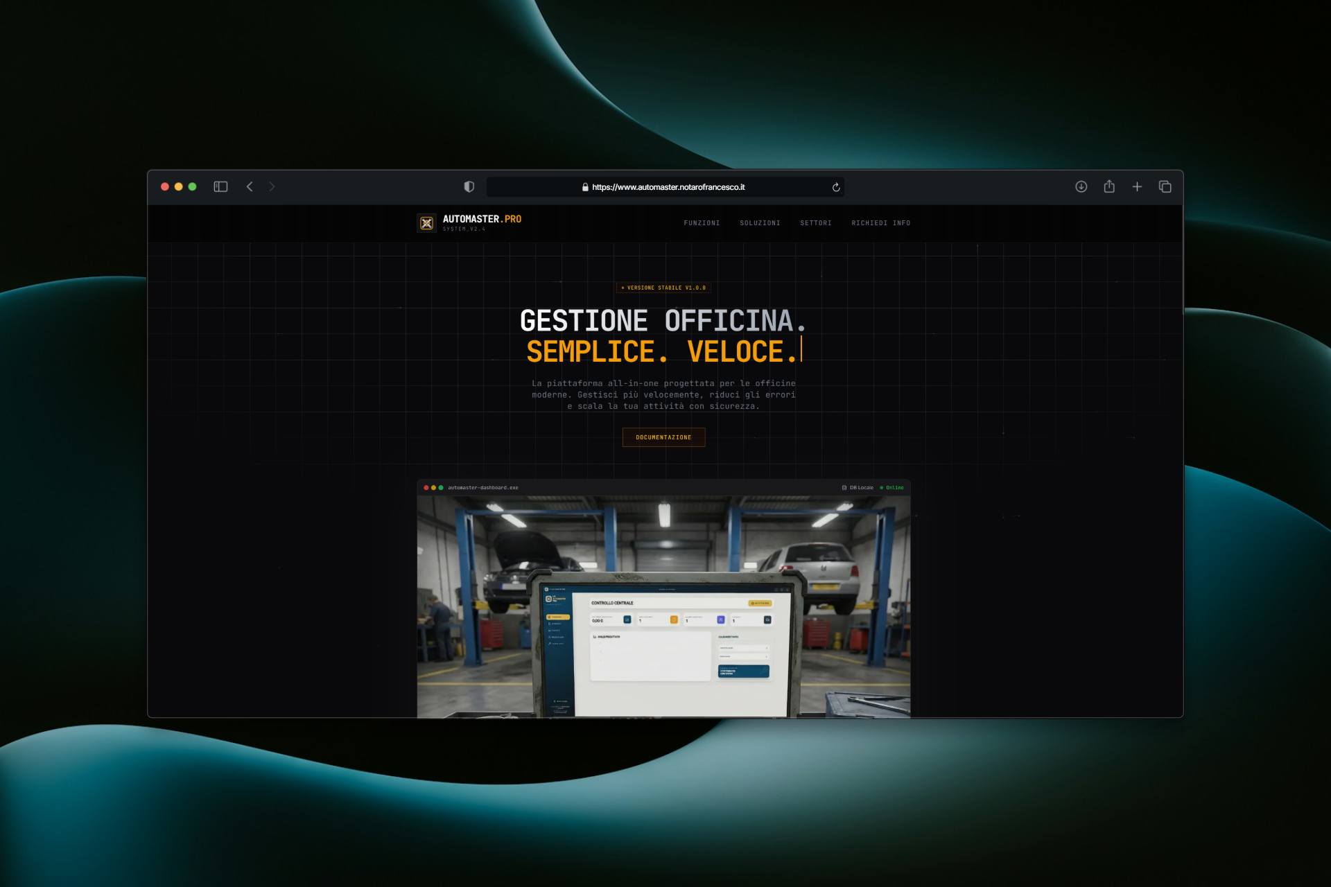 Automaster Website - landing page di presentazione