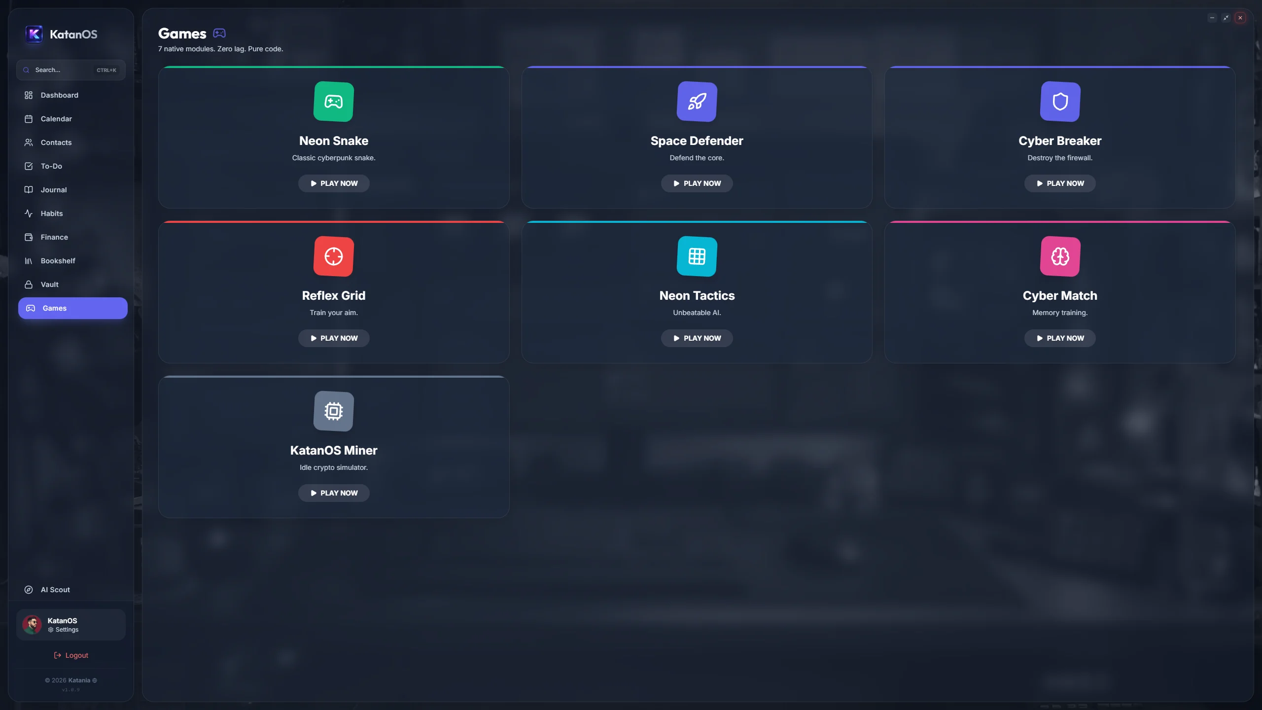KatanOS - Minigames