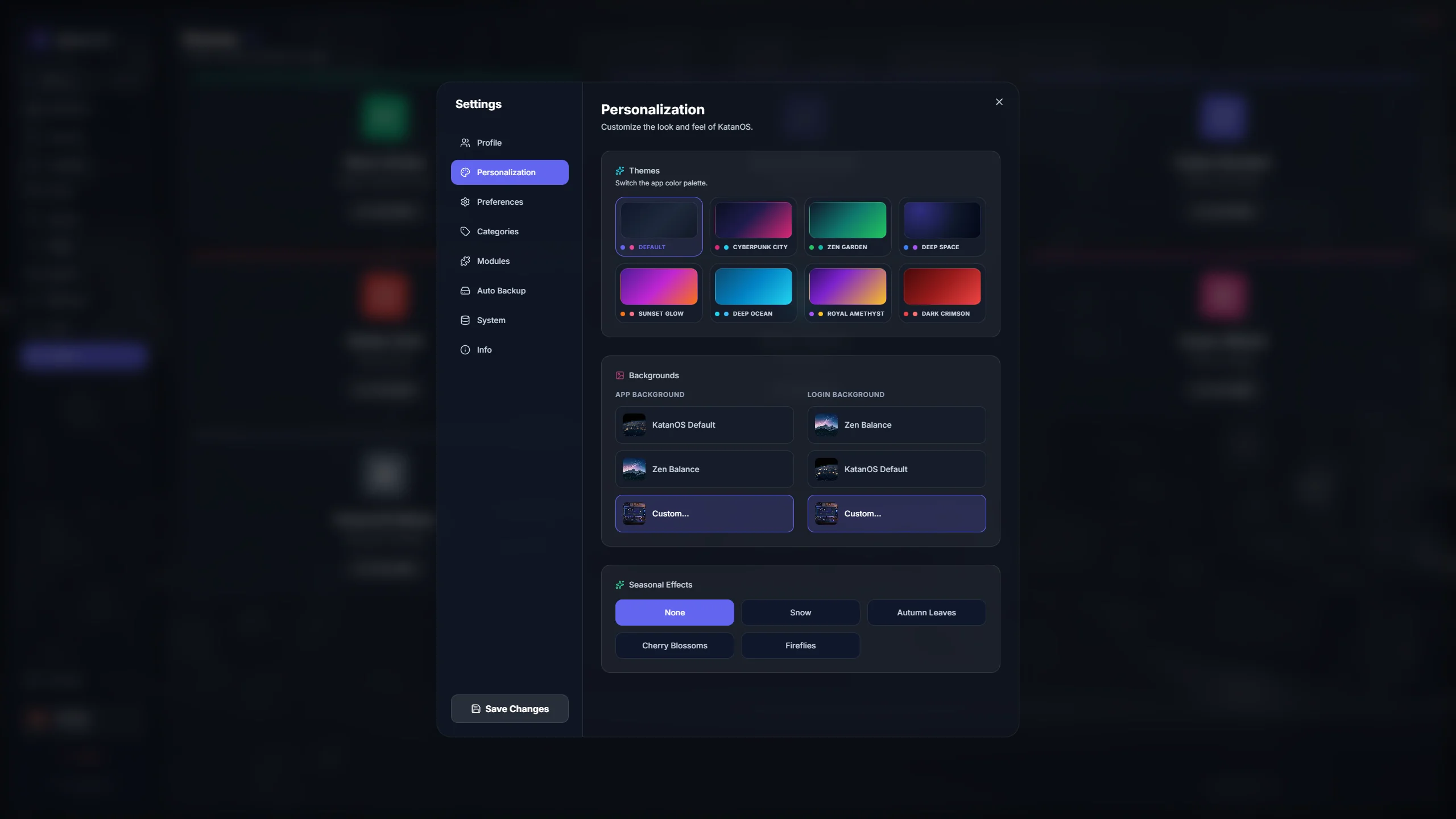 KatanOS - Personalizzazione